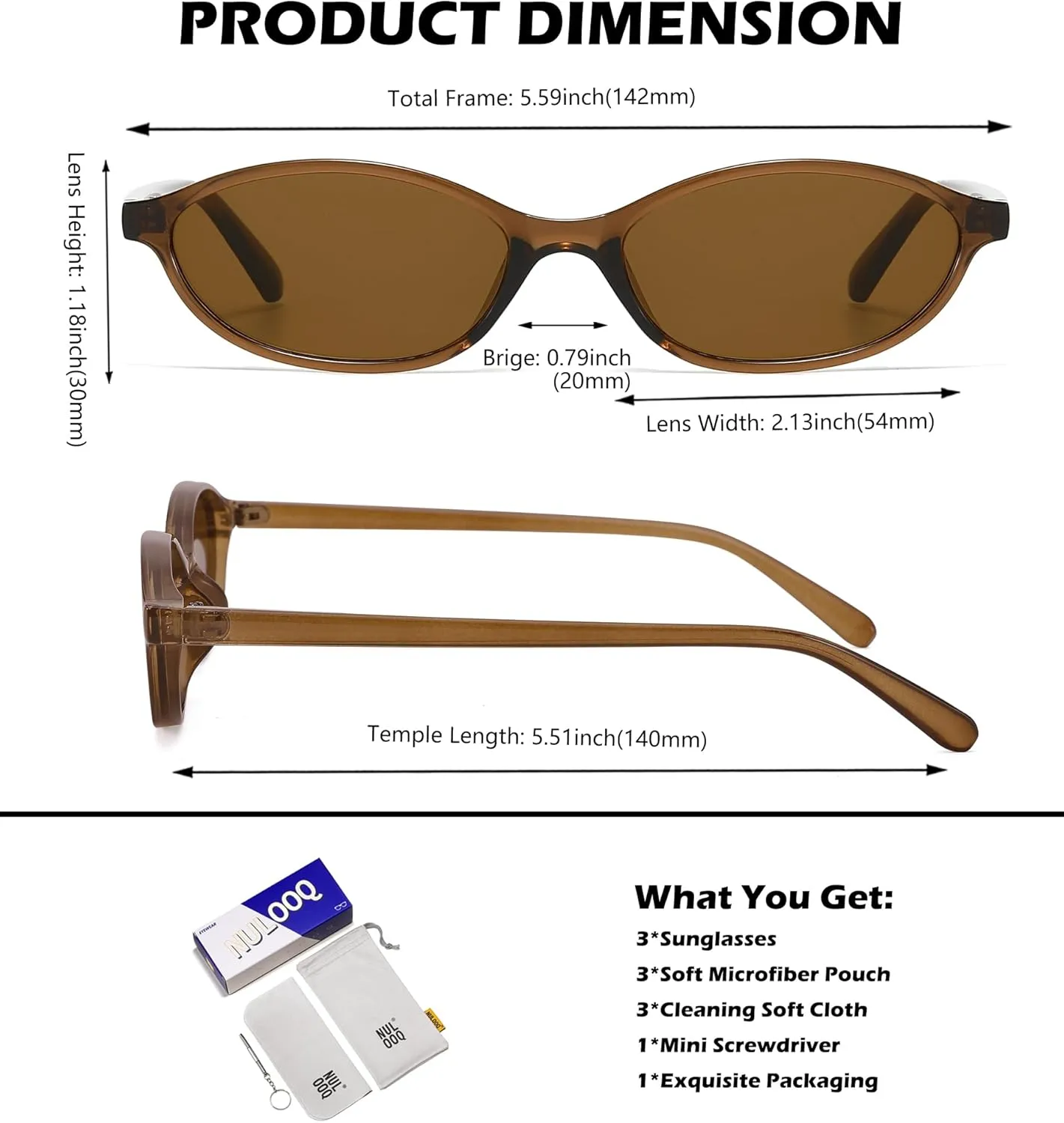 NULOOQ Retro Oval Cat Eye Sunglasses for Women Y2k Trendy Small Narrow Sunnies 90s Designer Sun Glasses