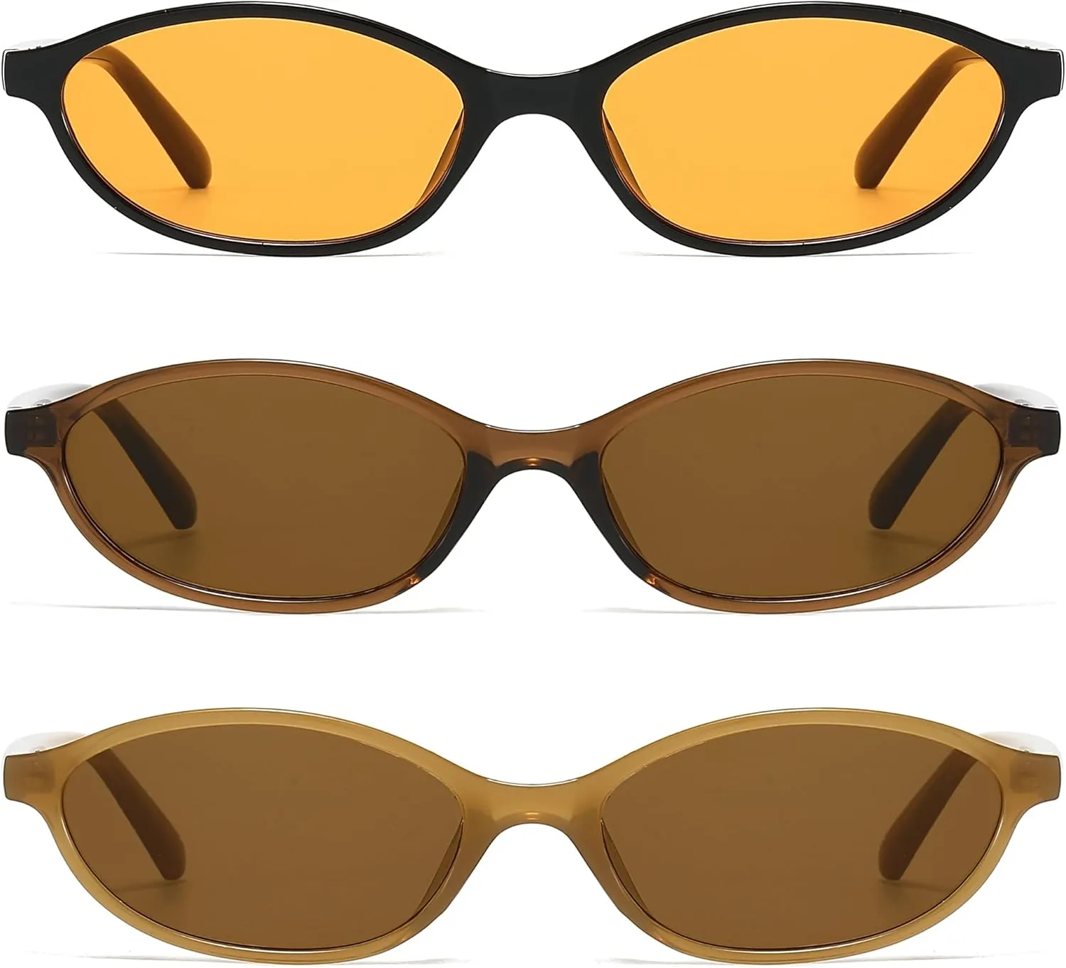 NULOOQ Retro Oval Cat Eye Sunglasses for Women Y2k Trendy Small Narrow Sunnies 90s Designer Sun Glasses
