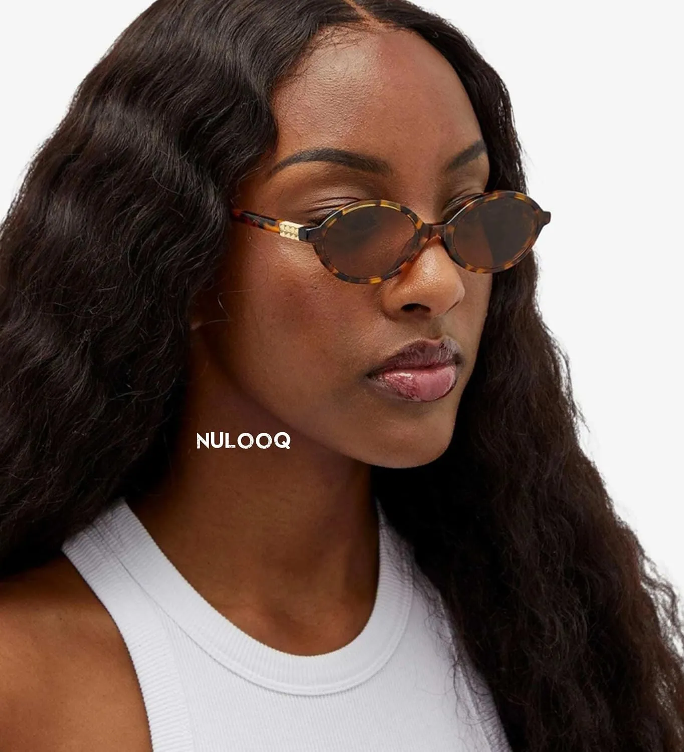 NULOOQ Retro Oval Sunglasses for Women 90s Trendy Vintage Small Round Sunnies Shades