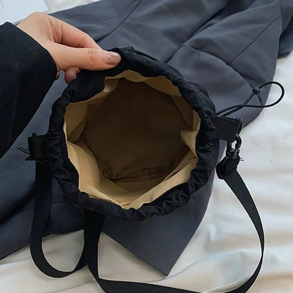Nylon Bucket Bag for Women Trendy Purse Small Shoulder Crossbody Bag Lightweight Travel Work Tote Handbags 2025