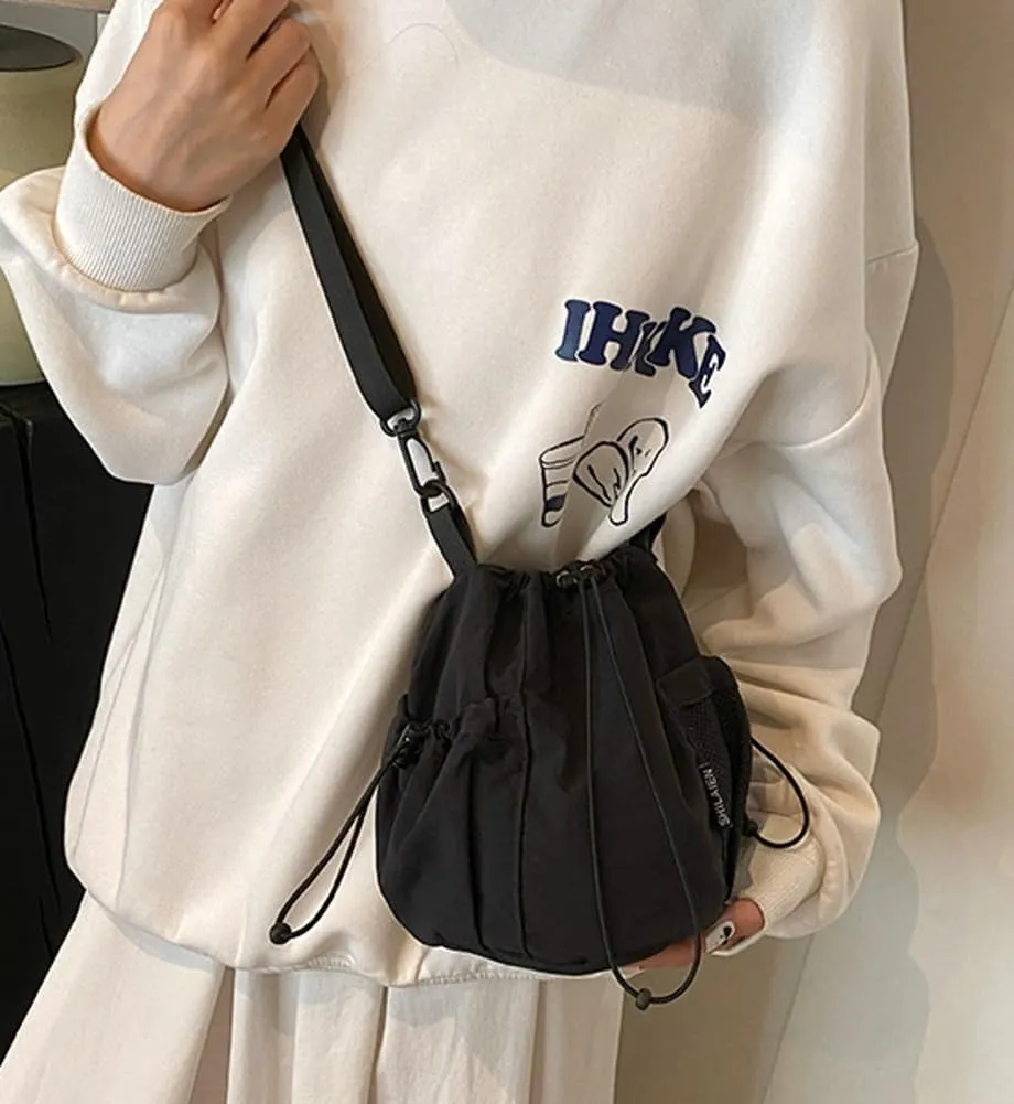 Nylon Bucket Bag for Women Trendy Purse Small Shoulder Crossbody Bag Lightweight Travel Work Tote Handbags 2025