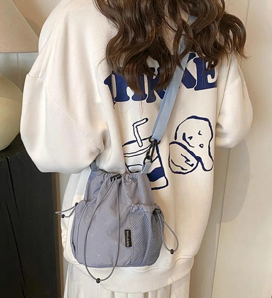 Nylon Bucket Bag for Women Trendy Purse Small Shoulder Crossbody Bag Lightweight Travel Work Tote Handbags 2025