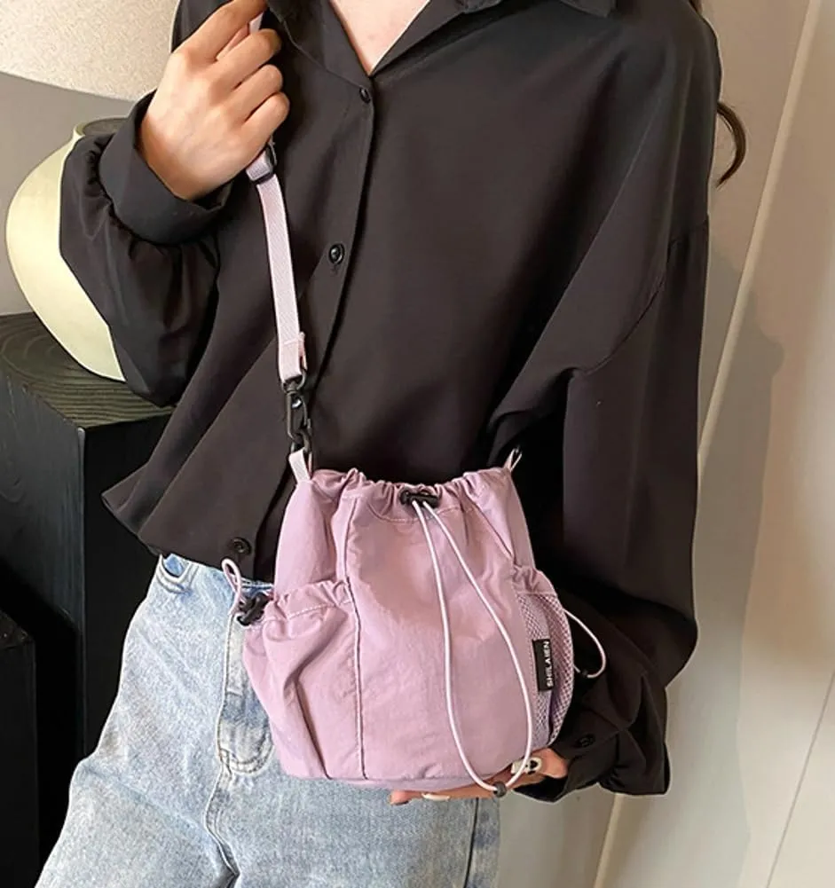 Nylon Bucket Bag for Women Trendy Purse Small Shoulder Crossbody Bag Lightweight Travel Work Tote Handbags 2025