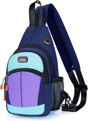 O-TBOST Small Sling Bags for Women Crossbody Backpack Multi-Pocket Adjustable Strap Daypack for Outdoors Hiking Traveling (purple)