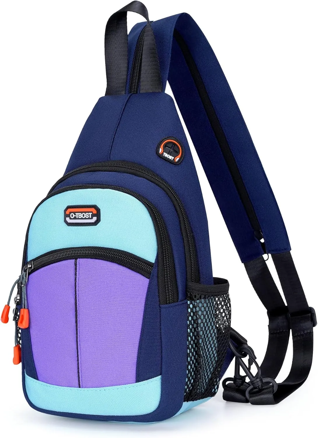 O-TBOST Small Sling Bags for Women Crossbody Backpack Multi-Pocket Adjustable Strap Daypack for Outdoors Hiking Traveling (purple)