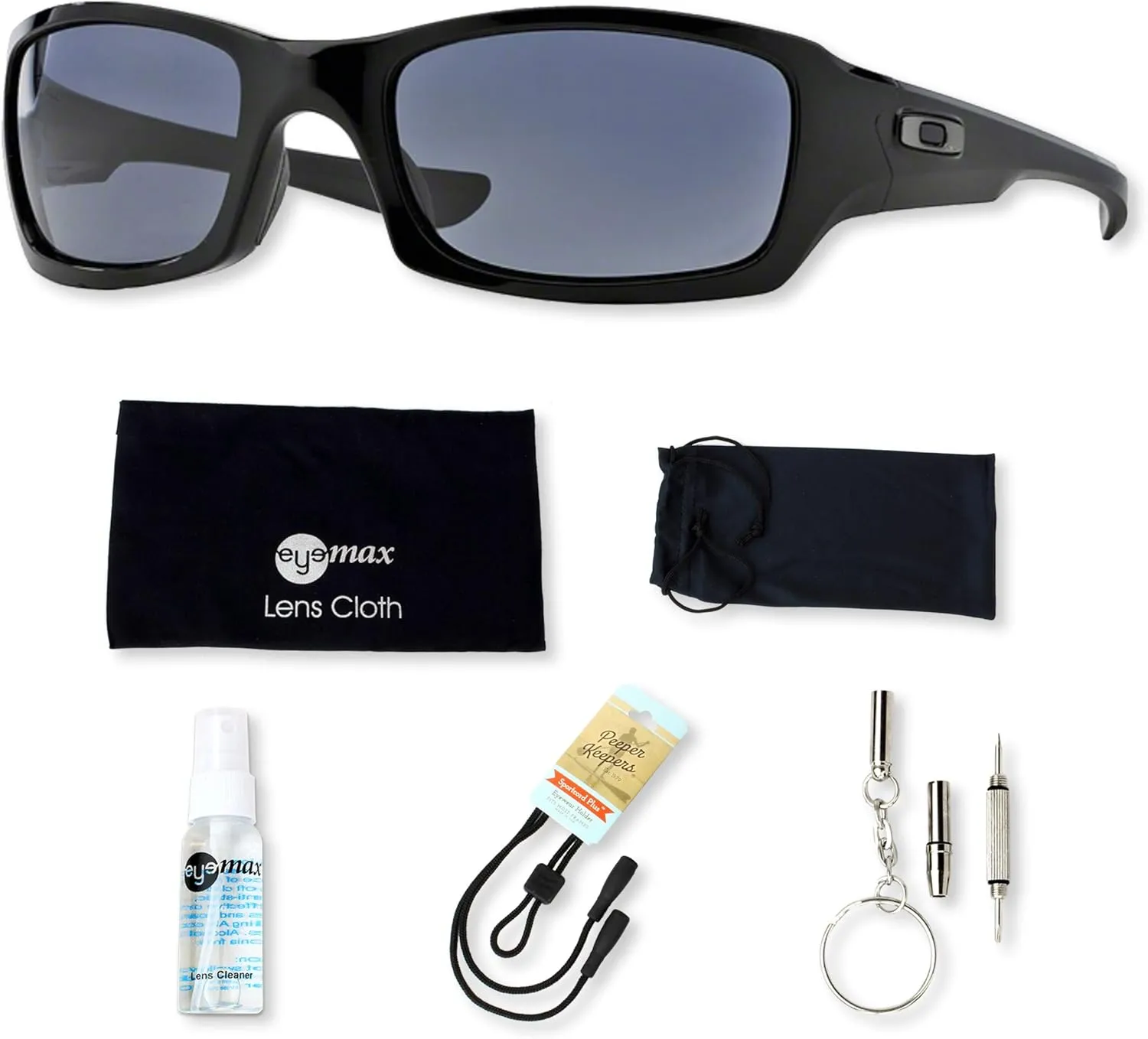 Oakley Fives Squared OO9238 Sunglasses Bundle with original case, and accessories (5 items)