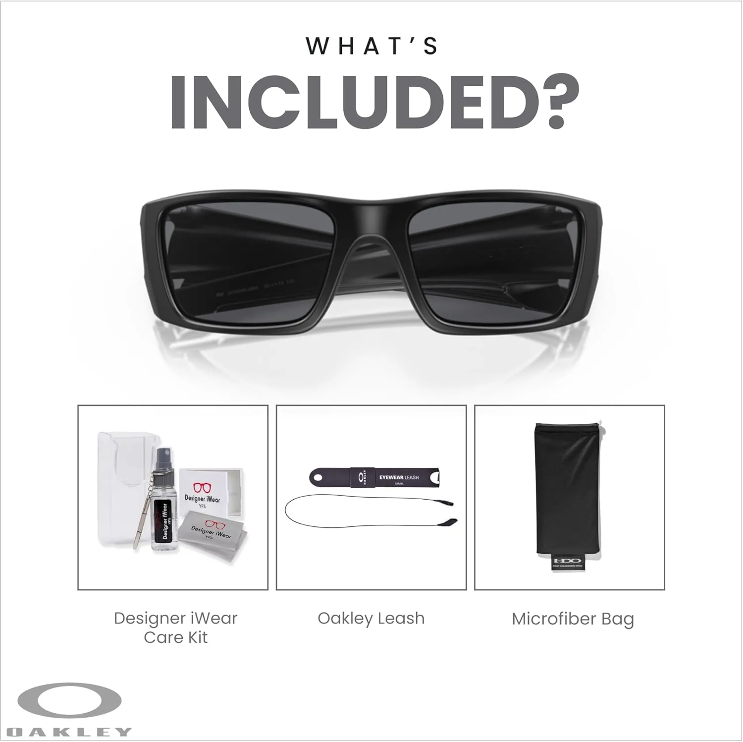 Oakley Fuel Cell OO9096 Rectangular Sunglasses For Men   BUNDLE Leash   BUNDLE with Designer iWear Eyewear Kit