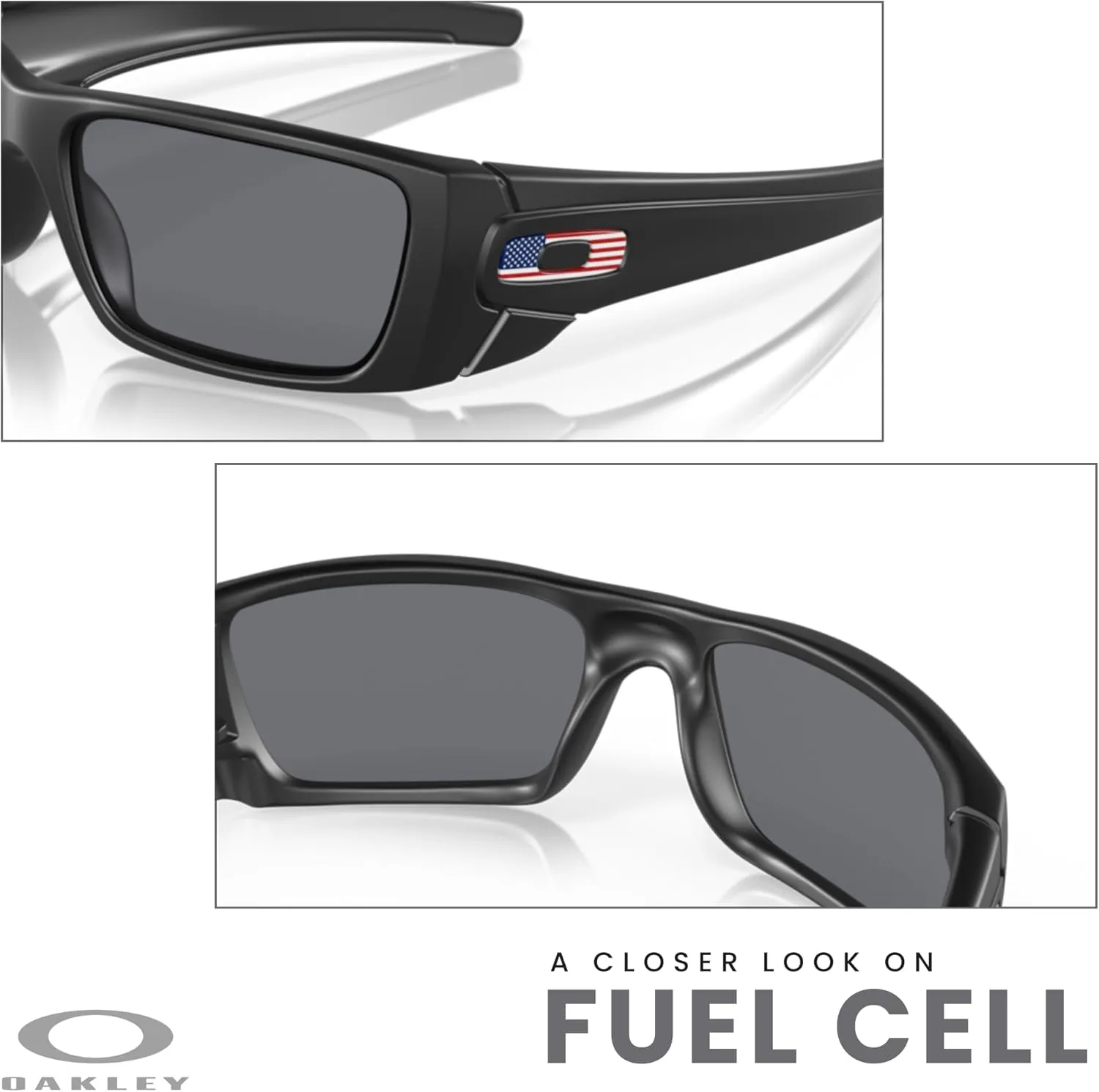 Oakley Fuel Cell OO9096 Rectangular Sunglasses For Men   BUNDLE Leash   BUNDLE with Designer iWear Eyewear Kit