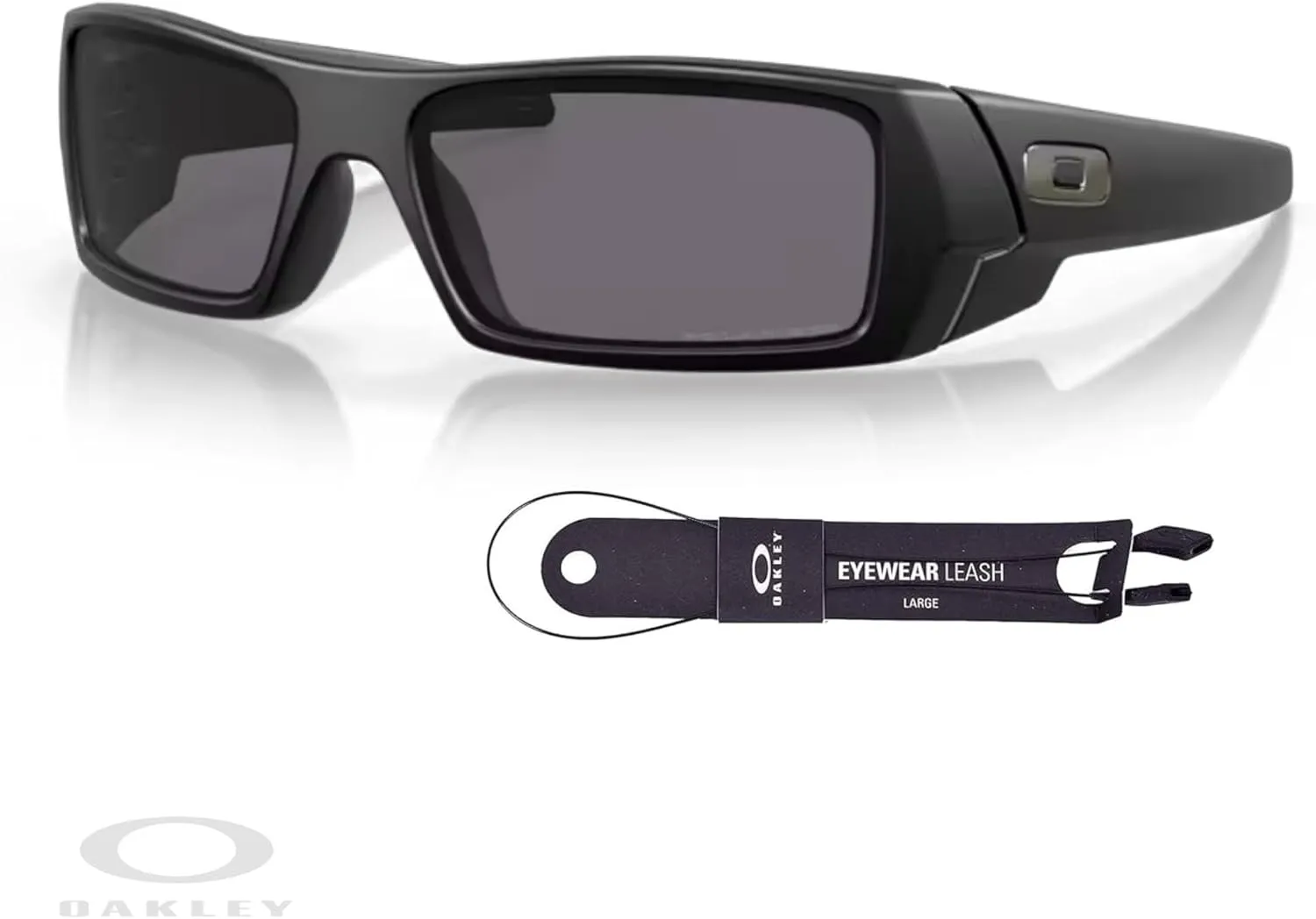 Oakley Gascan OO9014 Rectangular Sunglasses For Men   BUNDLE Leash   BUNDLE with Designer iWear Care Kit