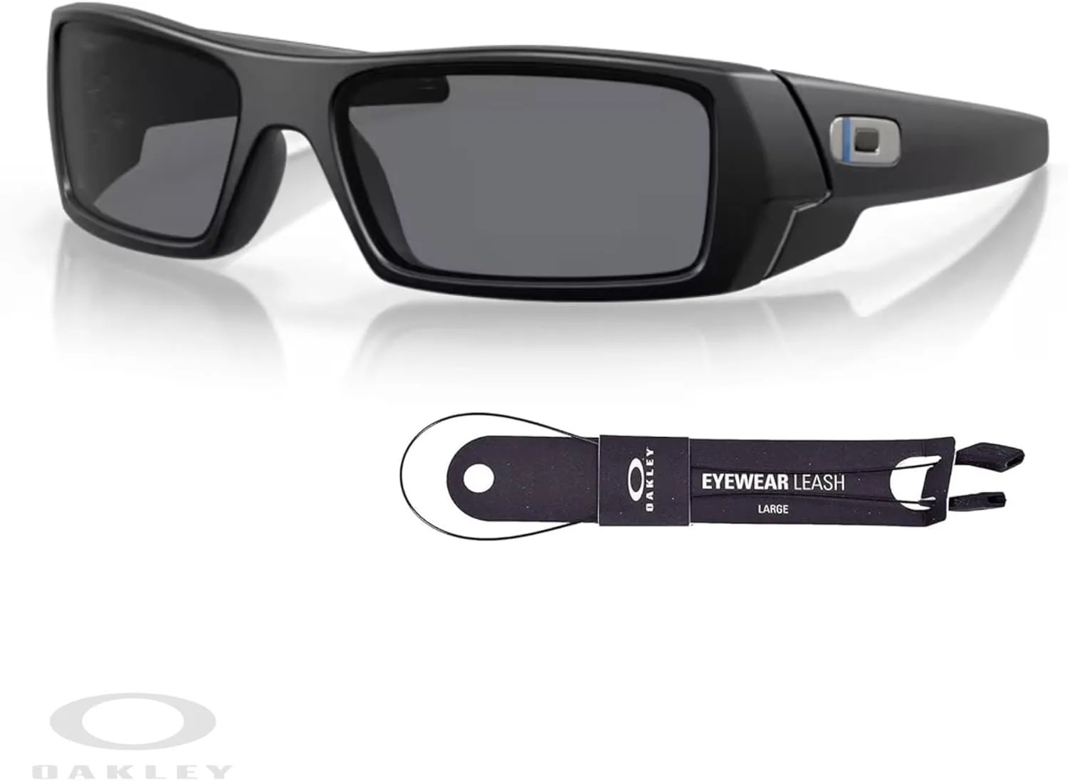 Oakley Gascan OO9014 Rectangular Sunglasses For Men   BUNDLE Leash   BUNDLE with Designer iWear Care Kit