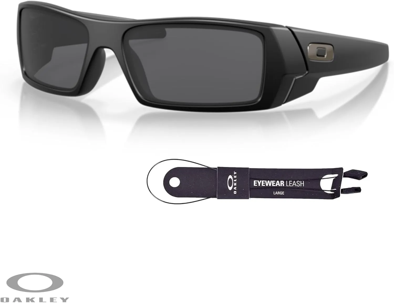 Oakley Gascan OO9014 Rectangular Sunglasses For Men   BUNDLE Leash   BUNDLE with Designer iWear Care Kit