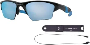 Oakley Half Jacket 2.0 XL OO9154 Rectangular Sunglasses For Men   BUNDLE Leash   Designer iWear Care Kit