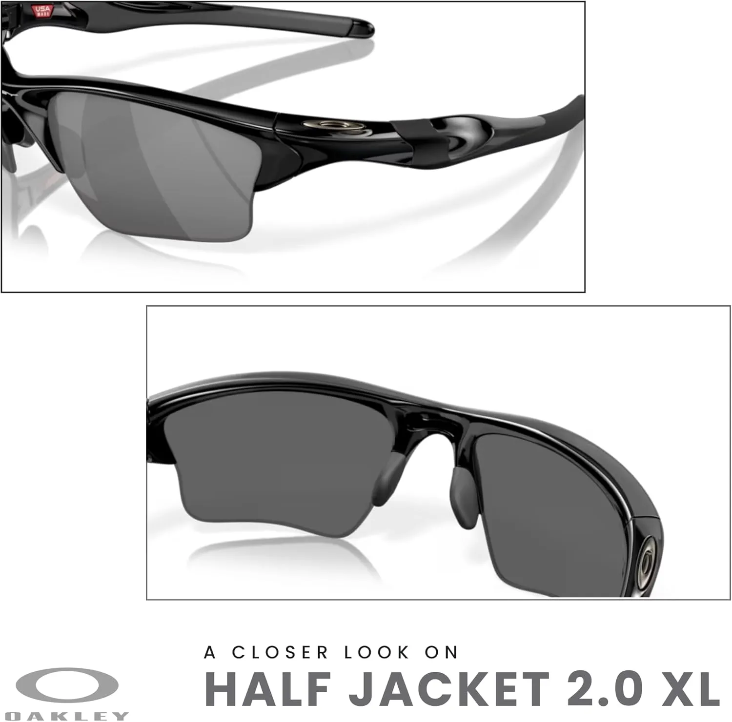 Oakley Half Jacket 2.0 XL OO9154 Rectangular Sunglasses For Men   BUNDLE Leash   Designer iWear Care Kit