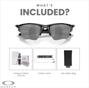 Oakley Half Jacket 2.0 XL OO9154 Rectangular Sunglasses For Men   BUNDLE Leash   Designer iWear Care Kit
