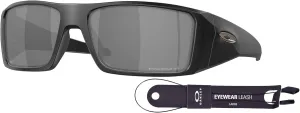 Oakley Heliostat OO9231 Rectangular Sunglasses for Men   BUNDLE Accessory Leash   Designer iWear Kit