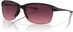 Oakley Women's Oo9191 Unstoppable Rectangular Sunglasses, Polished Black/Rose Gradient Polarized, 65 mm