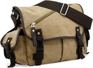 OCT17 Men Messenger Bag College Shoulder Canvas Vintage Crossbody Military Satchel Bag Laptop