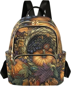 ODAWA Fall Season Foods Backpack Purses for Women Quilted Cute Travel Backpack