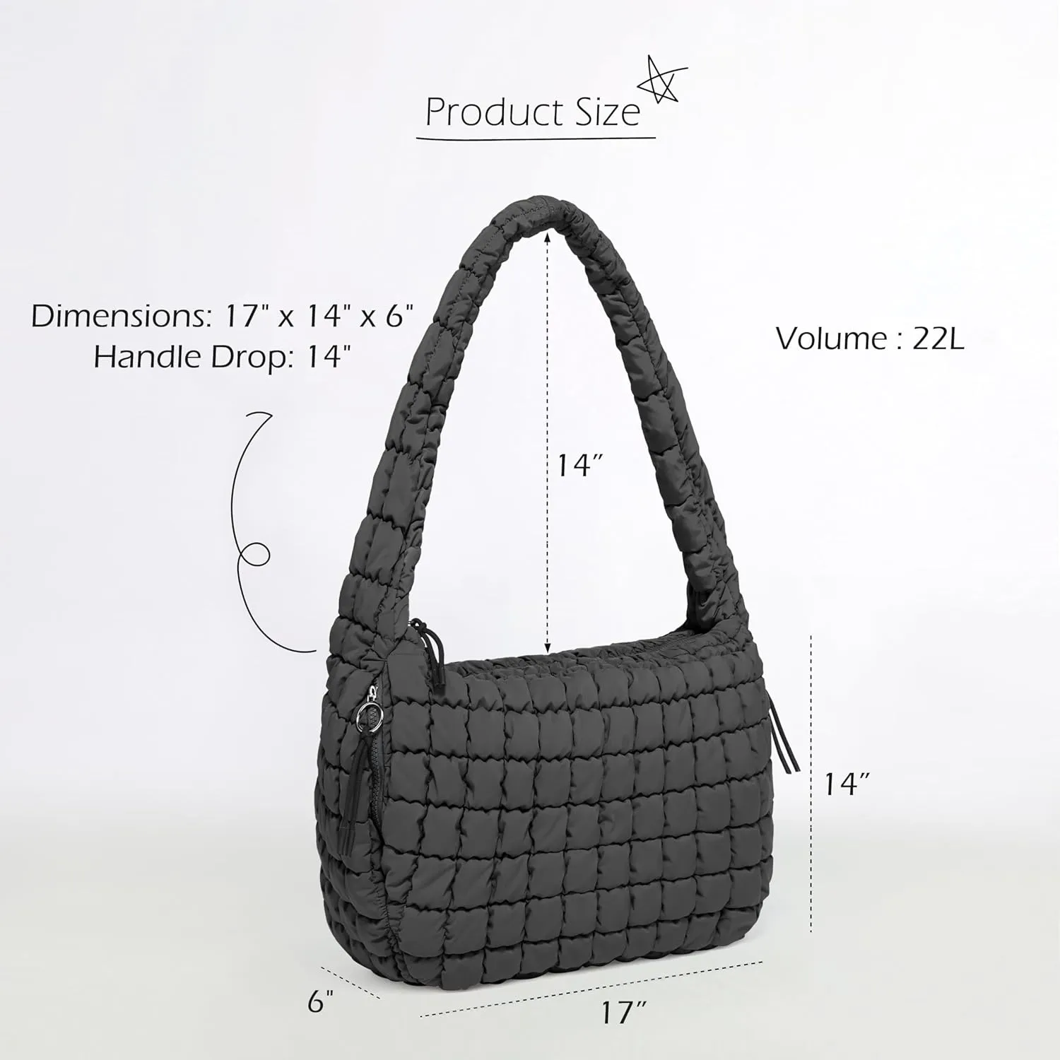 ODODOS Quilted Carryall Tote Bag for Women Crossbody Large Hobo Lightweight Padding Shoulder Bag