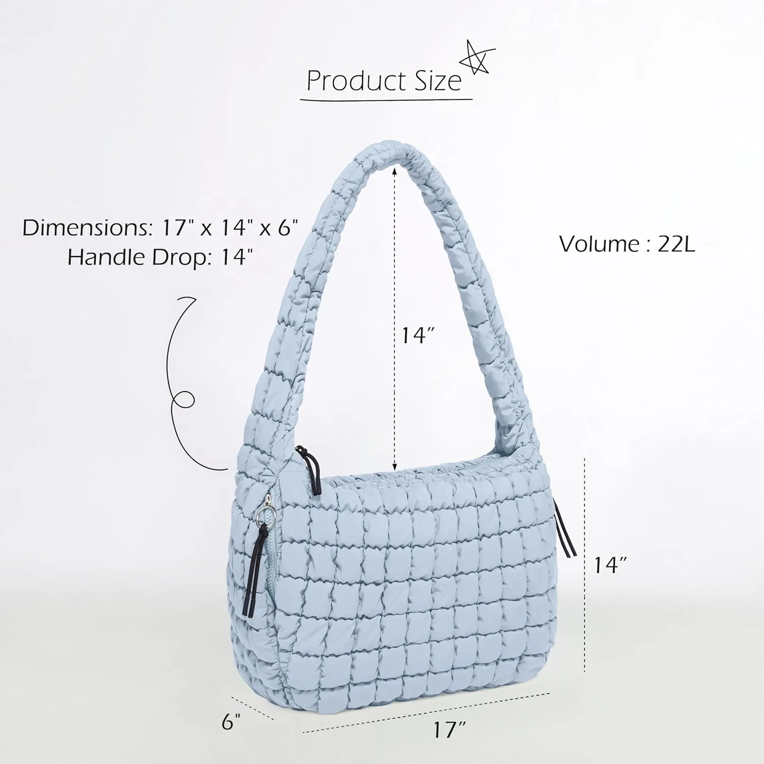 ODODOS Quilted Carryall Tote Bag for Women Crossbody Large Hobo Lightweight Padding Shoulder Bag