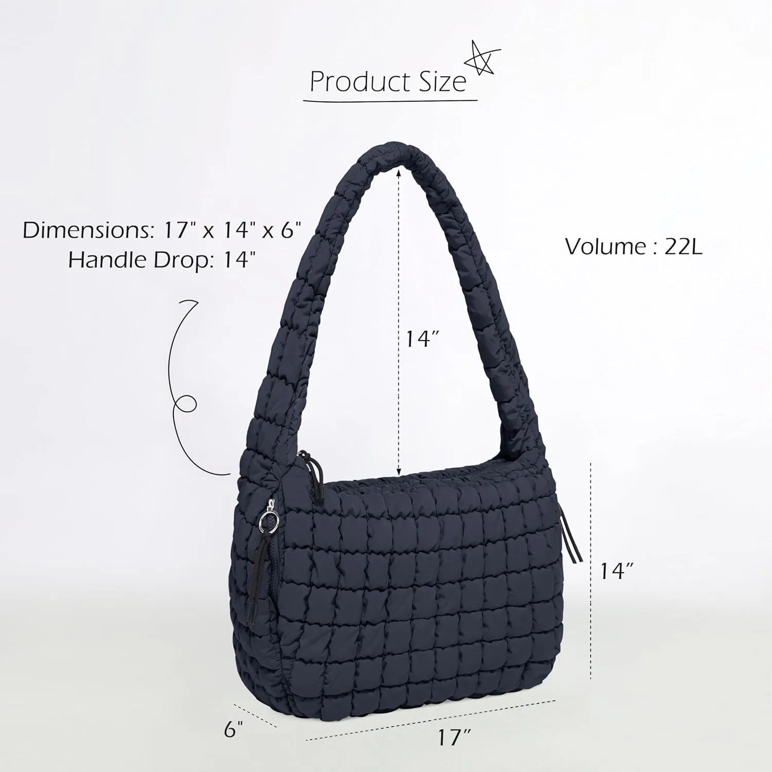 ODODOS Quilted Carryall Tote Bag for Women Crossbody Large Hobo Lightweight Padding Shoulder Bag