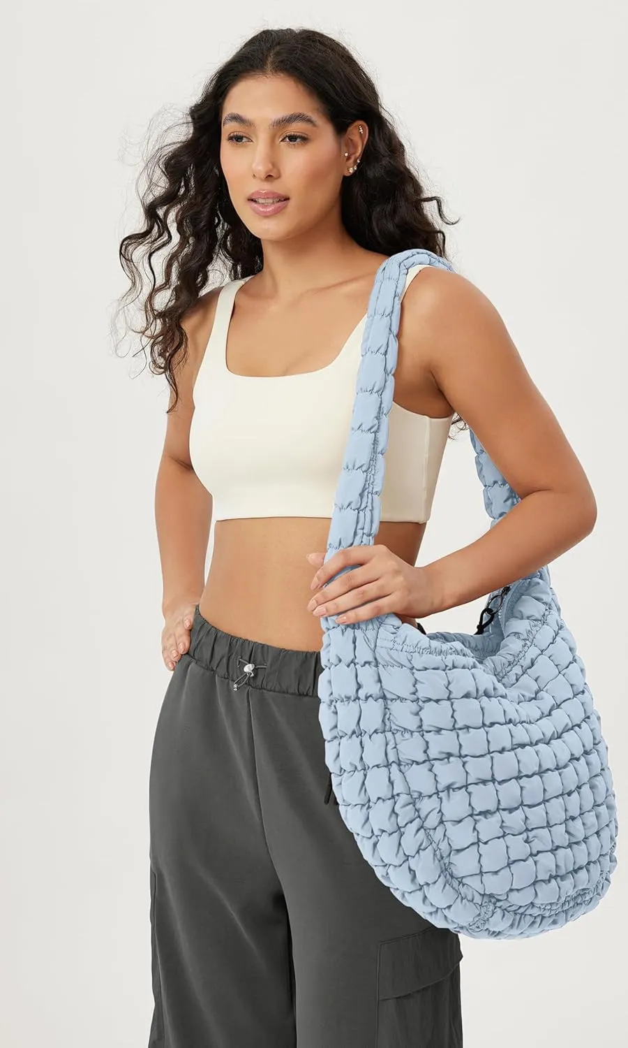 ODODOS Quilted Carryall Tote Bag for Women Crossbody Large Hobo Lightweight Padding Shoulder Bag