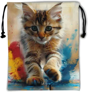 Oil Painting Gymnastics Grip Bag Lovely Cat Women Athlete Gym String Bag Storage Pouch Bag for Sports Grips