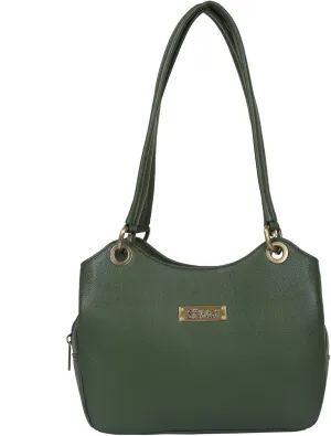 Olive Women's Genuine Leather Satchel Bag, Round Handle Tote Purse, Designer Shoulder Handbag, Stylish Leather Top Handle Bag, Elegant Ladies Leather Purse for Everyday Use.