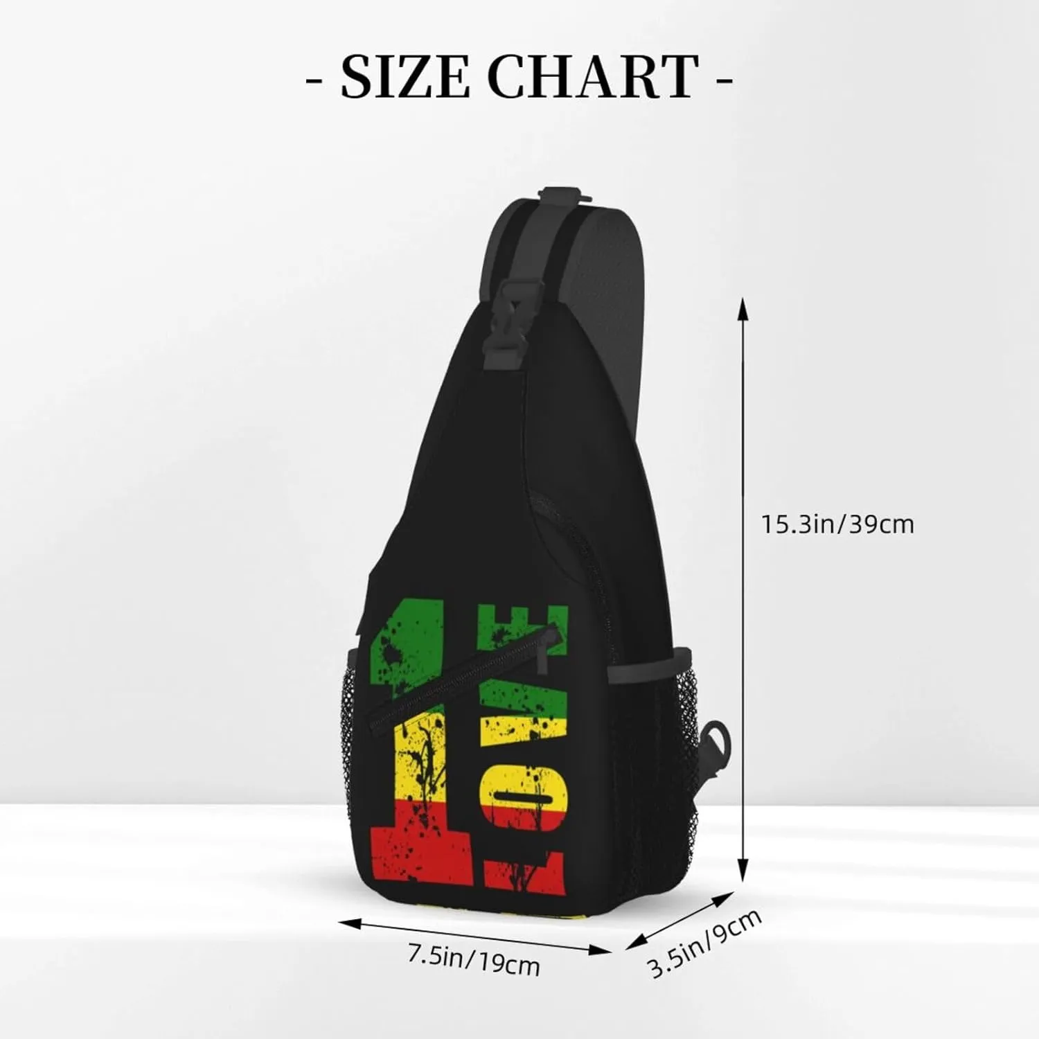 One Loves Jamaican Rasta Reggae Sling Bag Adjustable Crossbody Bag Casual Chest Bags Travel Shoulder Backpack