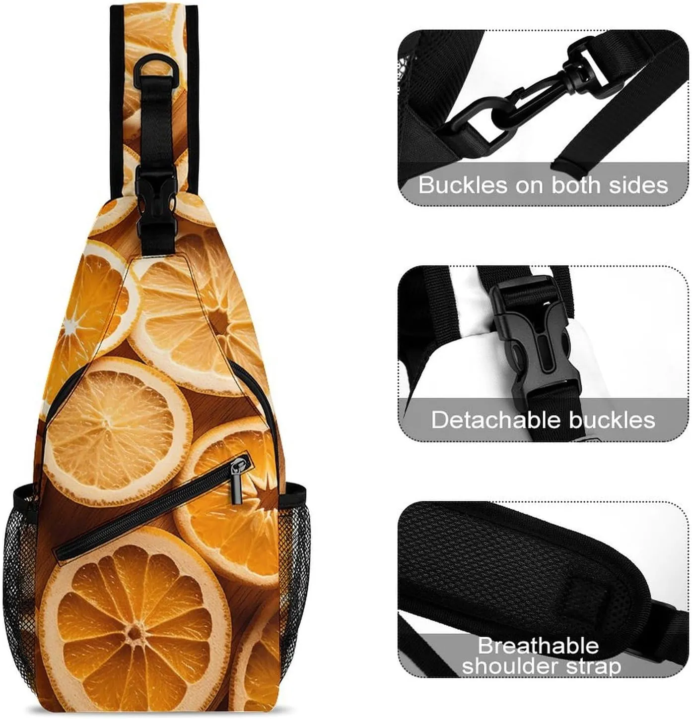 Orange Slices Sling Bag Crossbody Bags Cross Body Bag Fanny Packs Chest Bags Sling Purses for Travel
