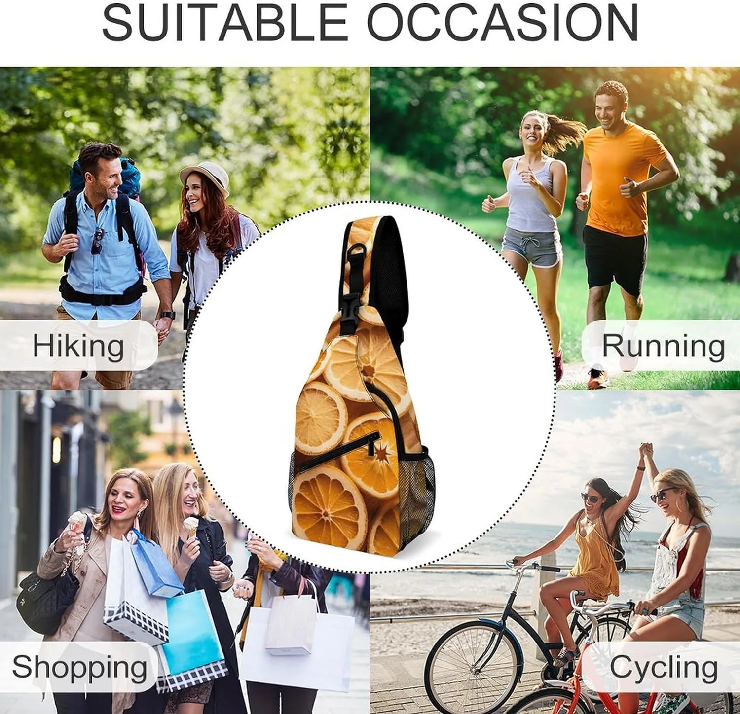 Orange Slices Sling Bag Crossbody Bags Cross Body Bag Fanny Packs Chest Bags Sling Purses for Travel