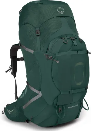 Osprey Aether Plus 100L Men's Backpacking Backpack, Axo Green, S/M