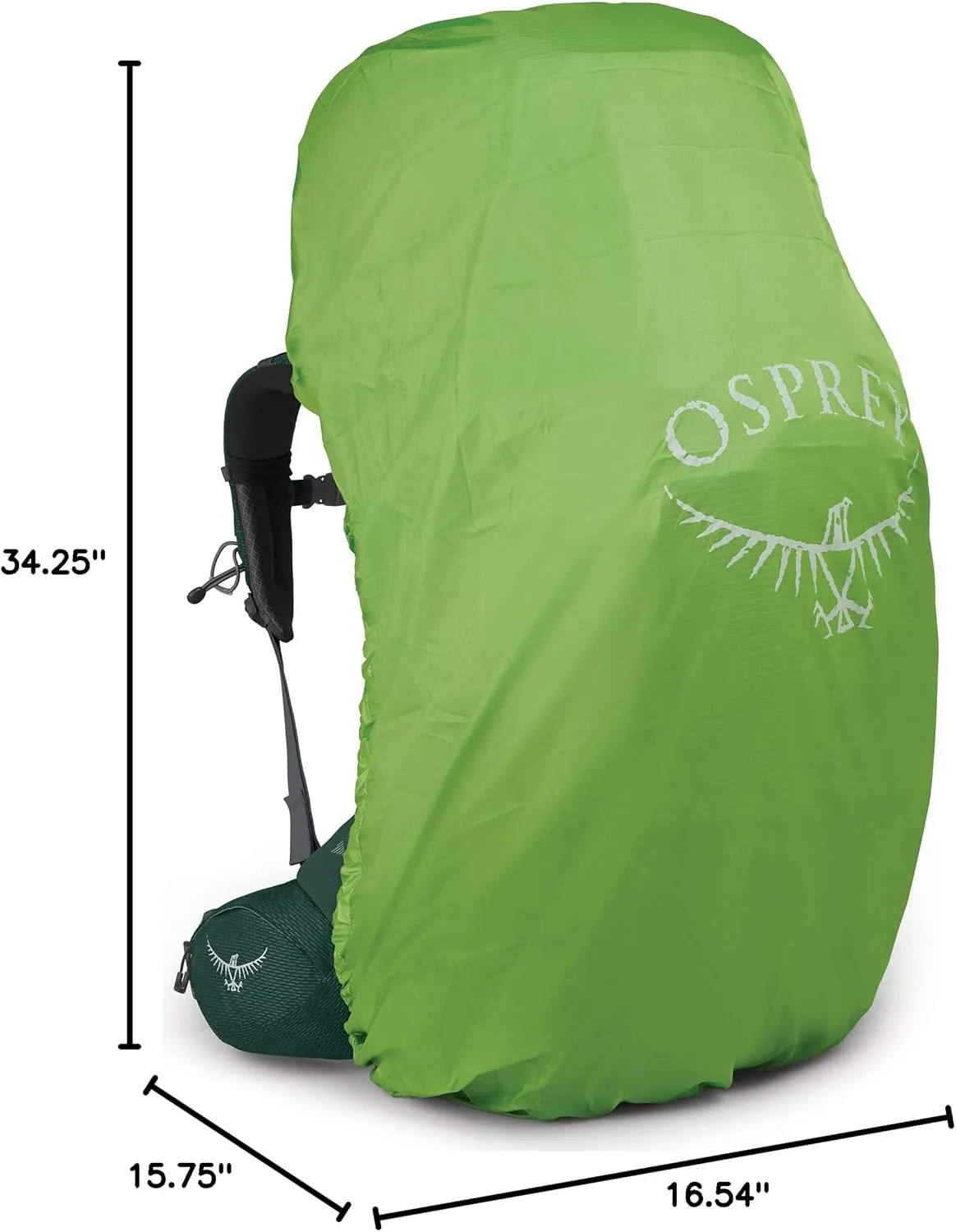 Osprey Aether Plus 100L Men's Backpacking Backpack, Axo Green, S/M
