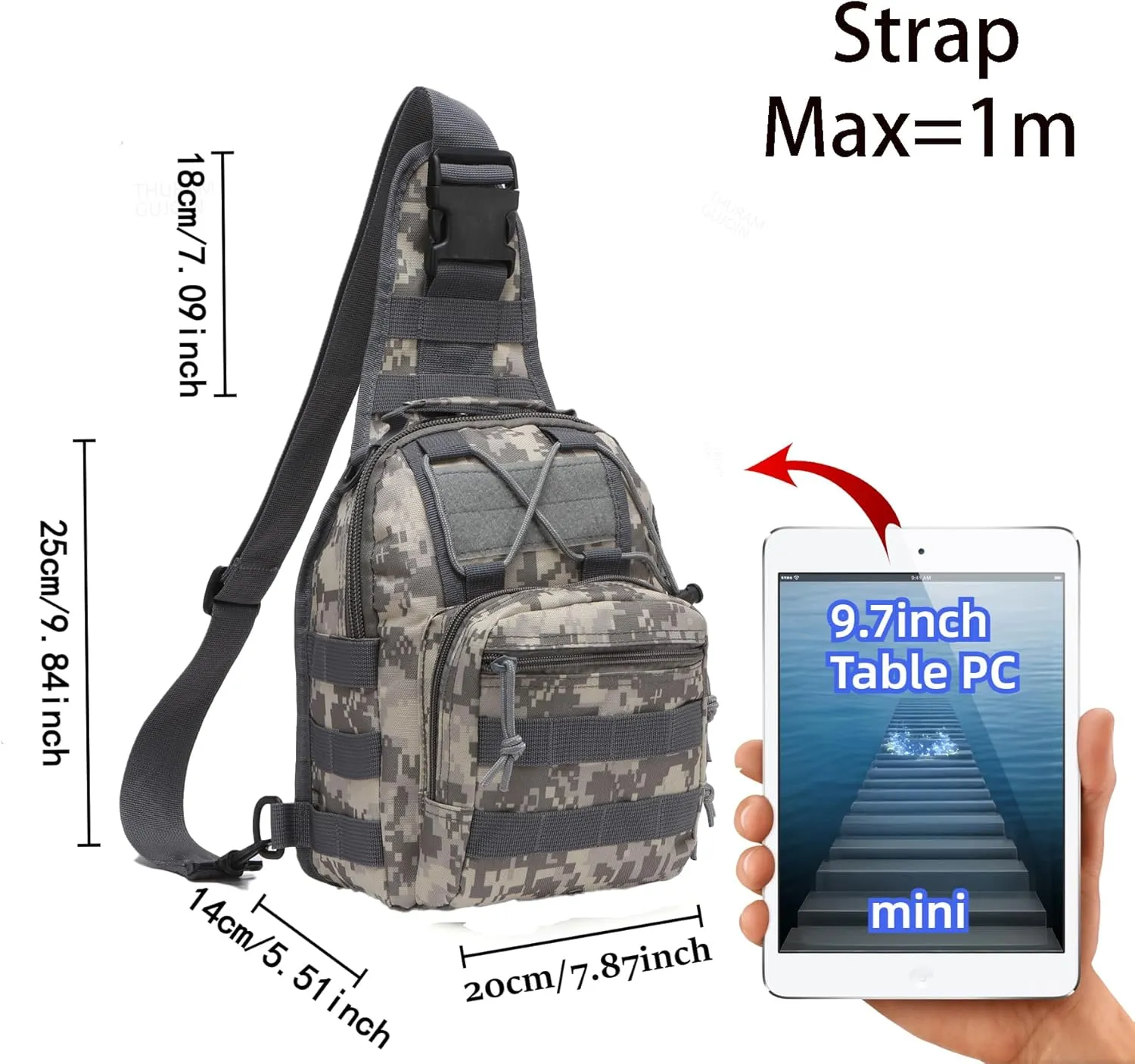 Outdoor Tactical Backpack Military Sport Bag Pack Sling Shoulder Bags for Everyday and Outdoor Adventures (ACU)