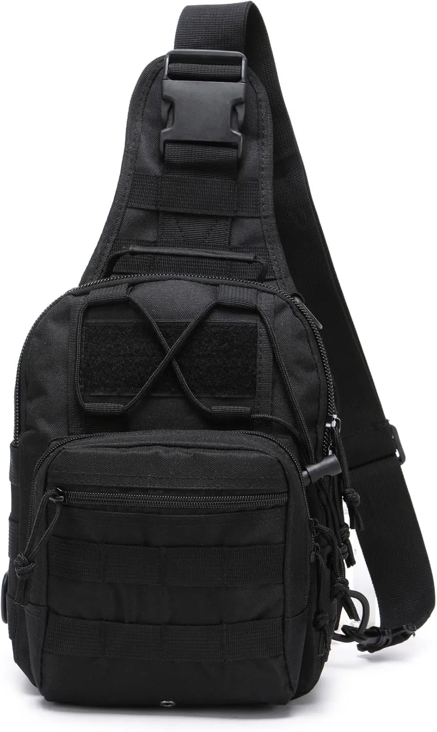 Outdoor Tactical Bag Backpack Military Sport Bag Pack Sling Shoulder Bags for Everyday and Outdoor Adventures (Black)