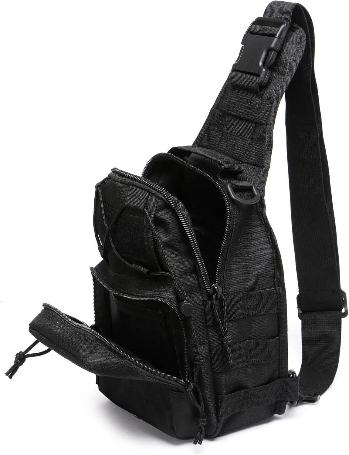 Outdoor Tactical Bag Backpack Military Sport Bag Pack Sling Shoulder Bags for Everyday and Outdoor Adventures (Black)
