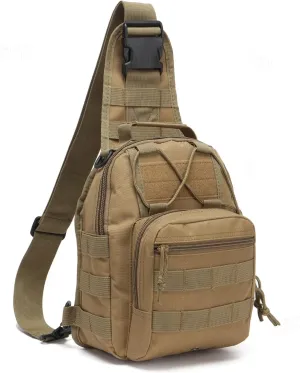 Outdoor Tactical Bag Backpack Military Sport Bag Pack Sling Shoulder Bags for Everyday and Outdoor Adventures (Khaki)