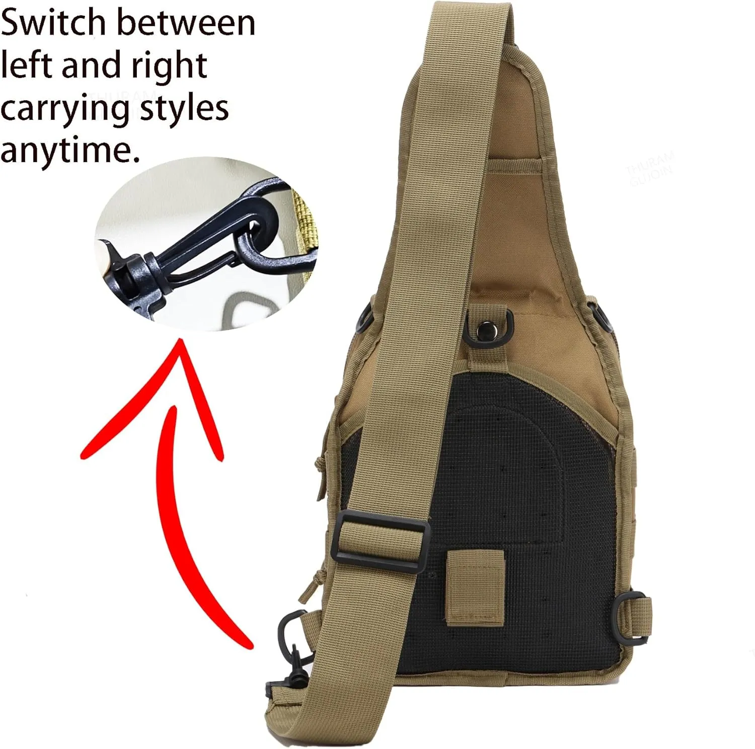 Outdoor Tactical Bag Backpack Military Sport Bag Pack Sling Shoulder Bags for Everyday and Outdoor Adventures (Khaki)