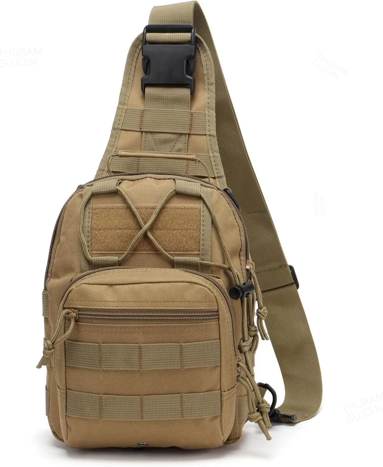 Outdoor Tactical Bag Backpack Military Sport Bag Pack Sling Shoulder Bags for Everyday and Outdoor Adventures (Khaki)