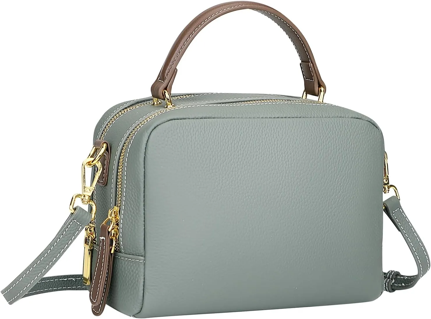 Over Earth Genuine Leather Crossbody Bags for Women Small Top Handle Purse Shoulder Handbag with Two Straps