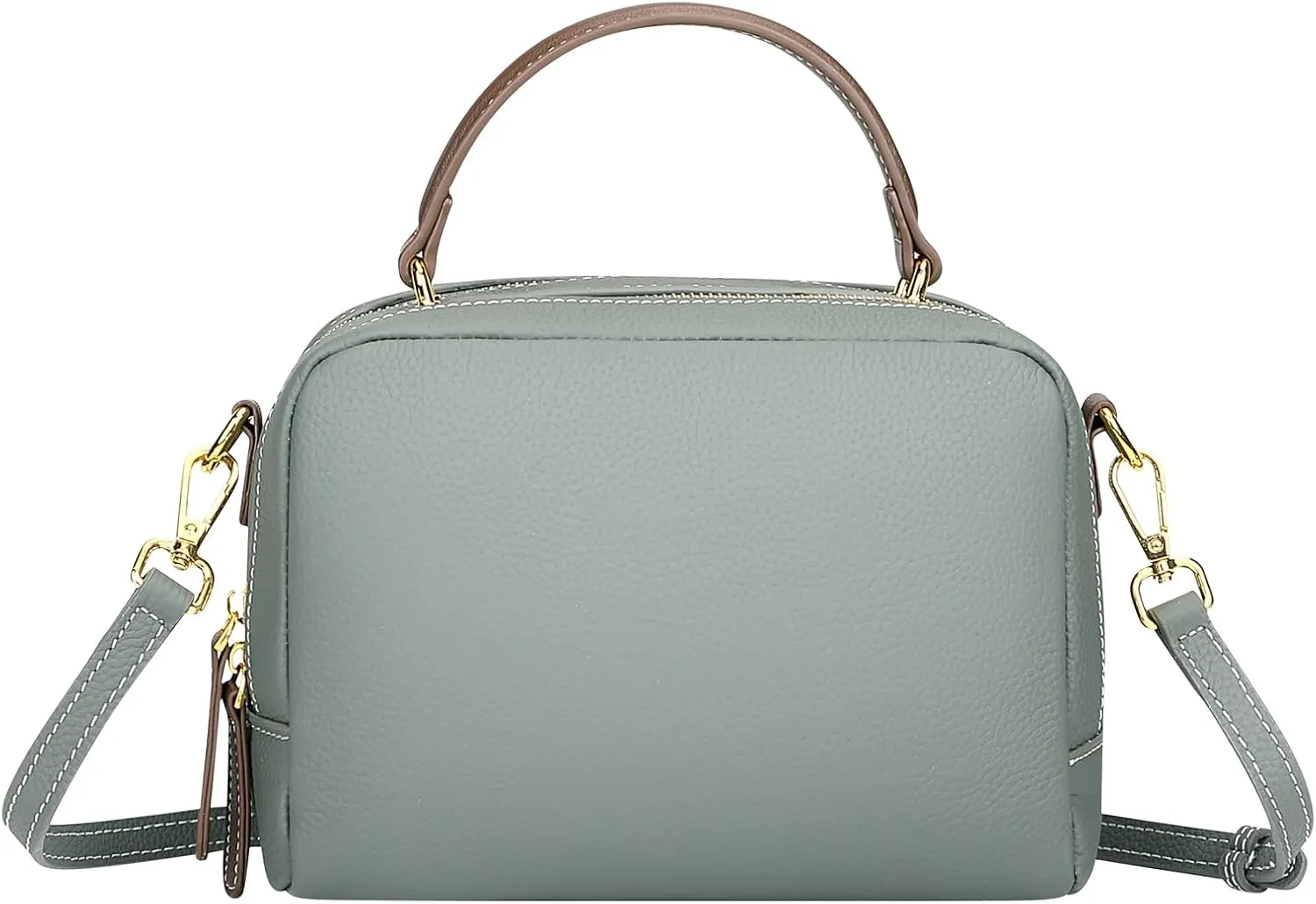 Over Earth Genuine Leather Crossbody Bags for Women Small Top Handle Purse Shoulder Handbag with Two Straps