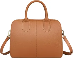 Over Earth Genuine Leather Satchel Handbags for Women Soft Top Handle Shoulder Bags Casual Crossbody Purses
