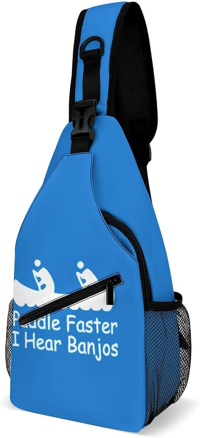Paddle Faster I Hear Banjos Chest Bag for Men Backpack Crossbody Sling Bags Travel Daypack for Outdoors Hiking