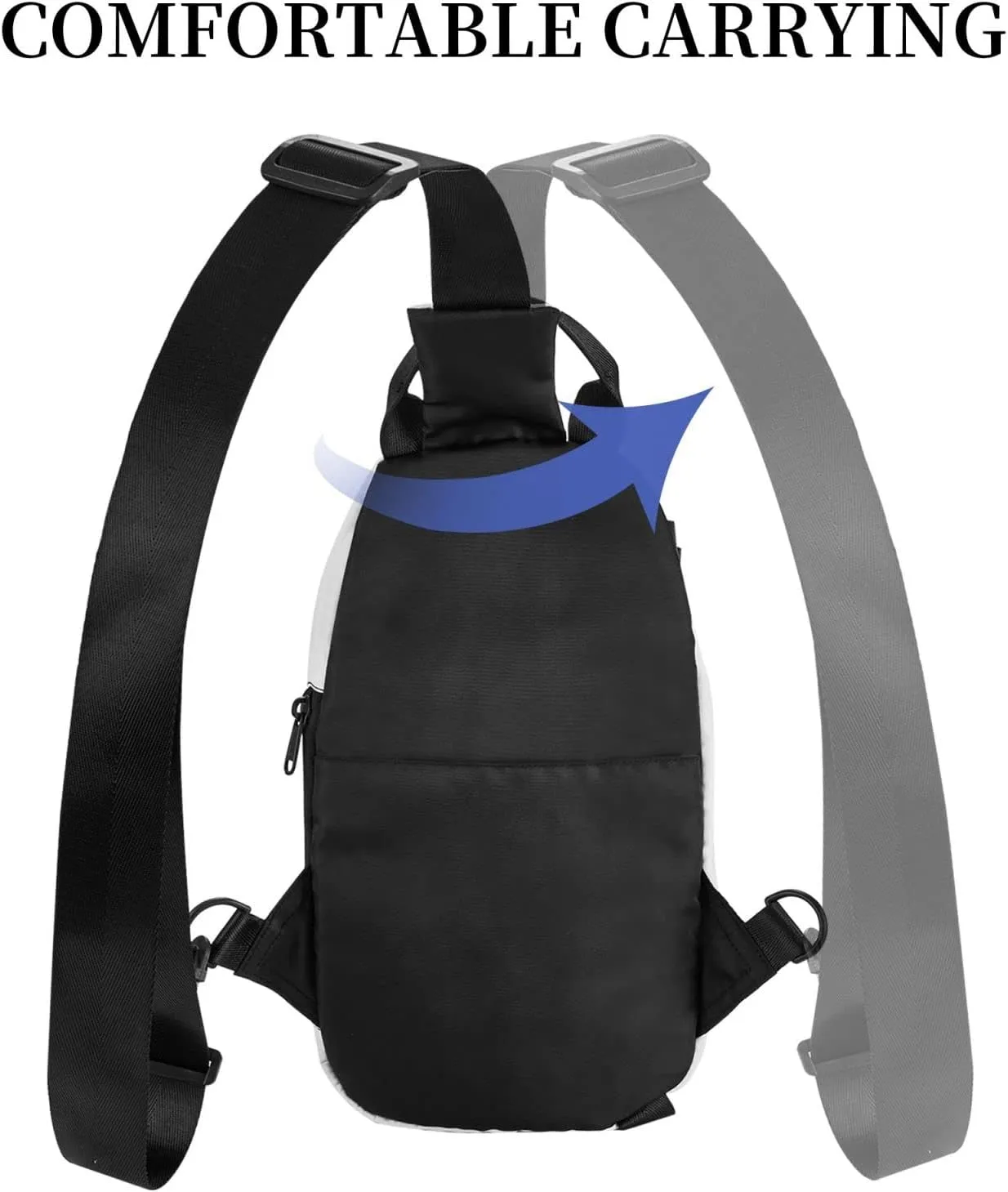 Painting Mushroom Print Crossbody Backpack Casual Sling Bag Travel Lightweight, Adjustable Cross Bag