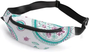Paisley Pattern Crossbody Fanny Pack Waist Packs Adjustable Shoulder Bags Sling Bag for Hiking Running Cycling
