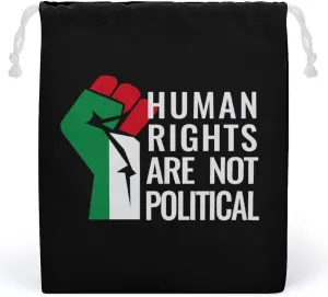 Palestine Flag Human Rights Are Not Political Fashion Drawstring Bags Jewelry Party Favor Bag Pouch Coin Purse for Shopping Storage 20 * 25cm