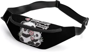 Panda Bears I Love Mommy Crossbody Fanny Pack Waist Packs Adjustable Shoulder Bags Sling Bag for Hiking Running Cycling