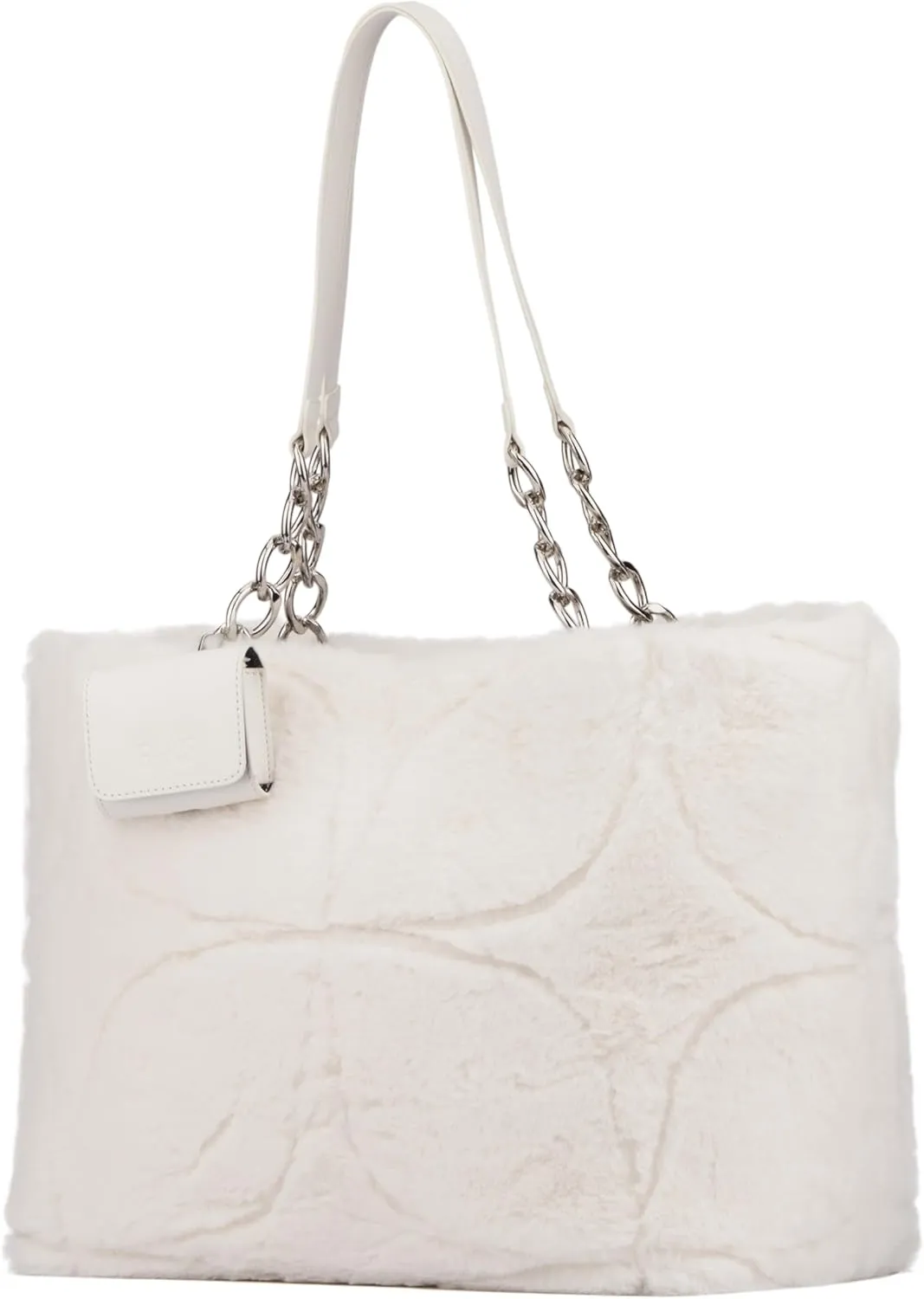 Paris Hilton Casson Puffy Quilted Oversized Tote with Chain Strap and Removable Headphones Holder