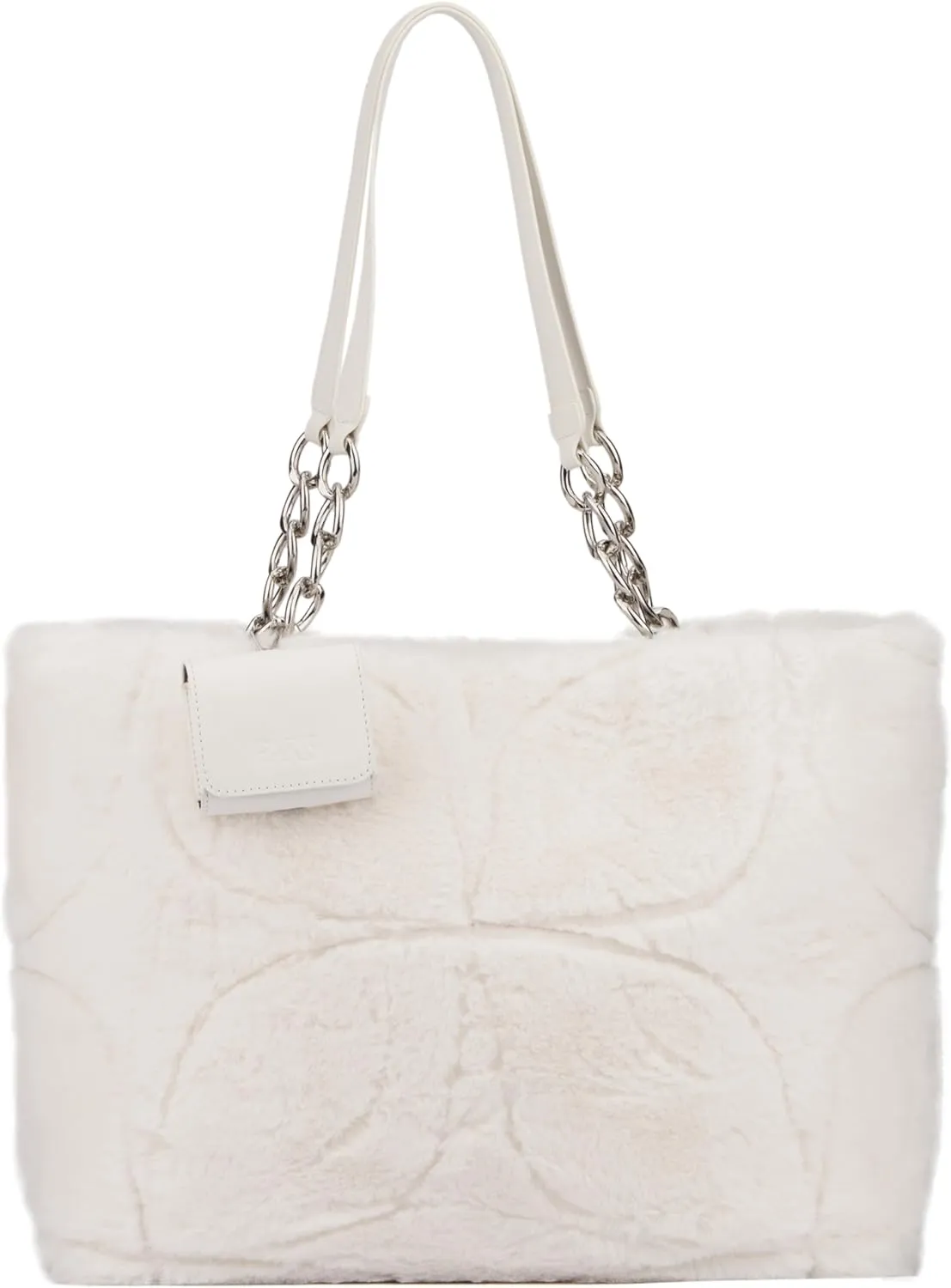 Paris Hilton Casson Puffy Quilted Oversized Tote with Chain Strap and Removable Headphones Holder
