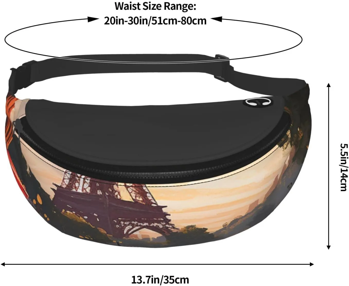 Paris Nature Scenery Fanny Pack for Women Men Waist Bag Waterproof Belt Bag with Adjustable Strap